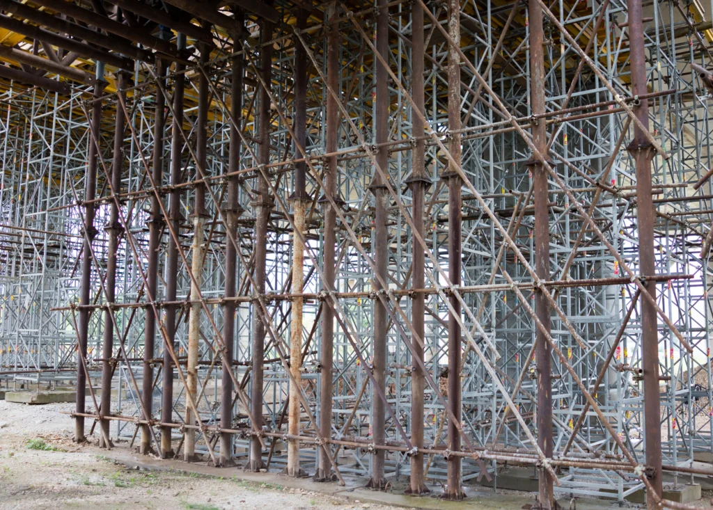 scaffolding recycling, steel frame recycling, construction metal waste, demolition site in London, Premier Scrap Trading Ltd, London