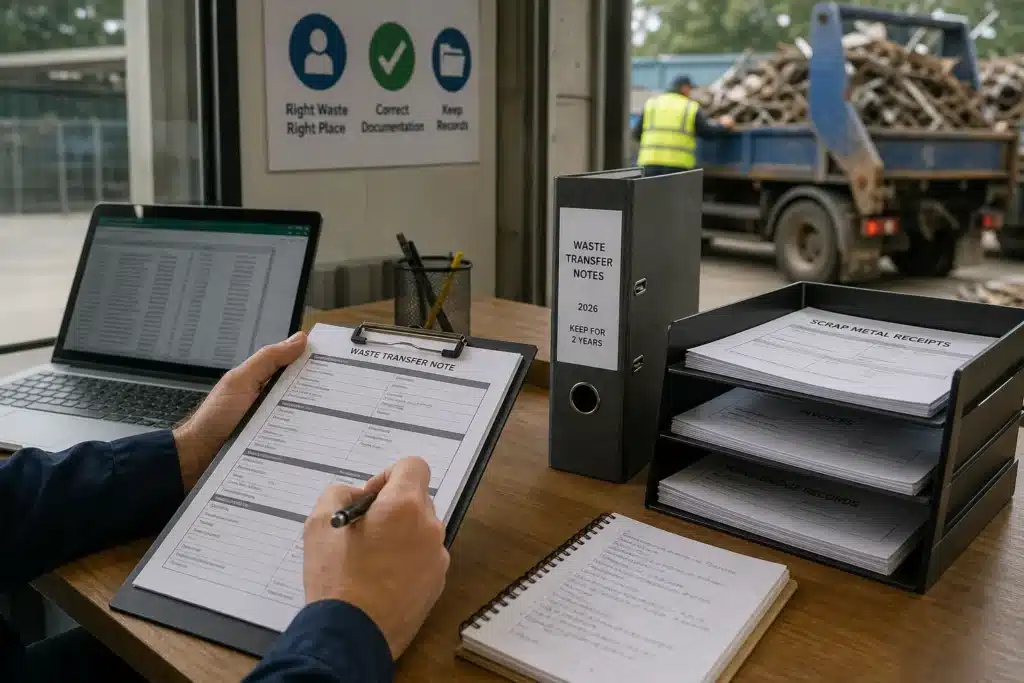 Waste transfer notes and commercial clearances — Digital Waste Tracking 2026: A London Scrap Metal Guide