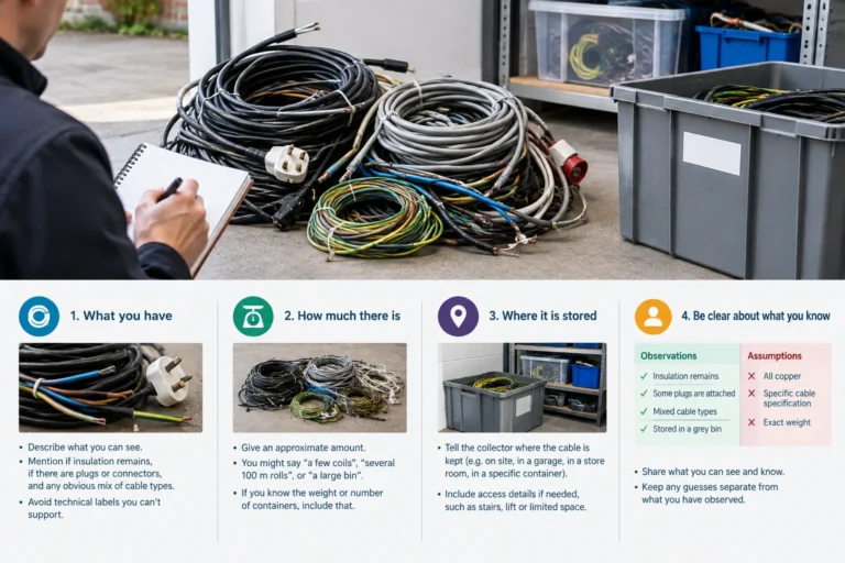 Scrap cable collection in London: what your enquiry should explain — Scrap cable collection in London: how to describe insulated and mixed cable for an enquiry