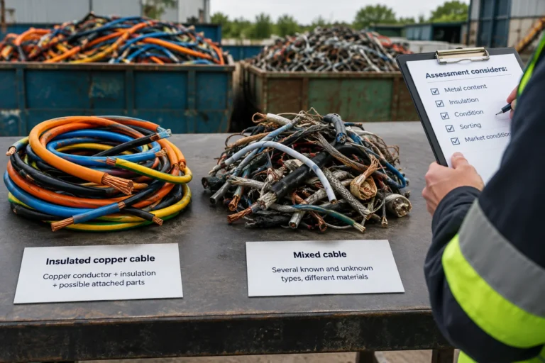 Ask for an assessment, not a guaranteed cable price — Scrap cable collection in London: how to describe insulated and mixed cable for an enquiry